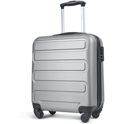 KINSTON Valise cabine ultra-légère 4 roues multidirectionnelles, coque rigide ABS 3D, doublure polyamide Gris élégant KINSTON Valise cabine ultra-légère 4 roues multidirectionnelles, coque rigide ABS 3D, doublure polyamide Gris élégant
