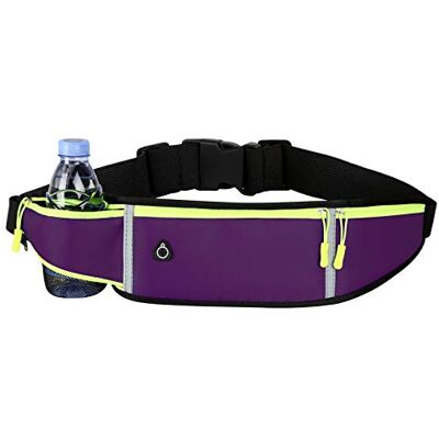 FUNSEED Sac banane pour homme et femme Respirant et durable Sangle de sac à main pour voyage, course à pied, cyclisme, violet, Medium, Solide FUNSEED Sac banane pour homme et femme Respirant et durable Sangle de sac à main pour voyage, course à pied, cyclisme, violet, Medium, Solide