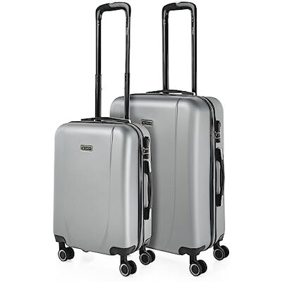 ITACA Valises. Lot de Valise Rigides 4 Roulettes Valise Grande Taille, Valise soute Avion, Bagages pour Voyages.Ensemble Valise Voyage. Verrouillage à Combinaison, Zilver ITACA Valises. Lot de Valise Rigides 4 Roulettes Valise Grande Taille, Valise soute Avion, Bagages pour Voyages.Ensemble Valise Voyage. Verrouillage à Combinaison, Zilver
