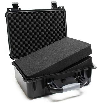 WilTec Mallette de transport Noire Valise de protection Ajustable Étanche Mousse Taille L 40,6x33x17cm WilTec Mallette de transport Noire Valise de protection Ajustable Étanche Mousse Taille L 40,6x33x17cm