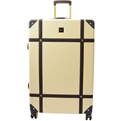 House Of Leather Sac de Voyage Rétro à 8 Roues avec Coque Rigide Londres, Crème, LARGE: 78 x 50 x 29cm, 5kg, Bagages Rigides avec Roulettes Pivotantes House Of Leather Sac de Voyage Rétro à 8 Roues avec Coque Rigide Londres, Crème, LARGE: 78 x 50 x 29cm, 5kg, Bagages Rigides avec Roulettes Pivotantes