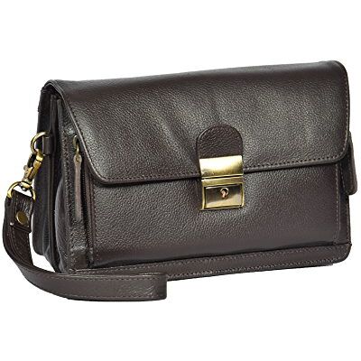 House Of Leather Sac de poignet en cuir pour hommes, pochette de rangement d'argent pour cabine de voyage Mobile HOL584 (Brun) House Of Leather Sac de poignet en cuir pour hommes, pochette de rangement d'argent pour cabine de voyage Mobile HOL584 (Brun)