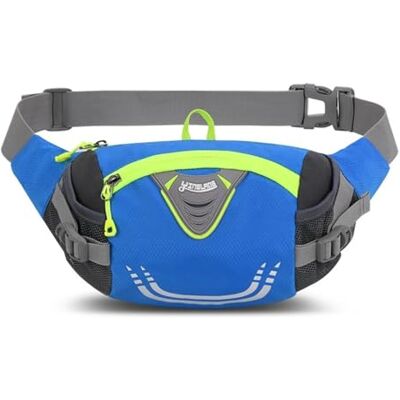 SJSJJAH Sac banane antivol en nylon, léger, portable, respirant, grande capacité, avec fermeture éclair, accessoires de sport(Blue) SJSJJAH Sac banane antivol en nylon, léger, portable, respirant, grande capacité, avec fermeture éclair, accessoires de sport(Blue)