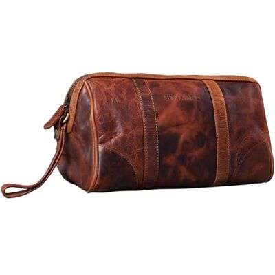 STILORD "Charles" Trousse de Toilette Cuir Grand Vintage Design pour Homme et Femme Nécessaire avec poignée Couleur:kara cognac STILORD "Charles" Trousse de Toilette Cuir Grand Vintage Design pour Homme et Femme Nécessaire avec poignée Couleur:kara cognac