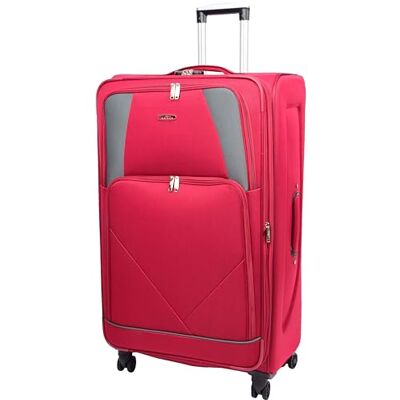A1 FASHION GOODS Valise à roulettes souple extensible 4 roues York noir rouge violet, Rouge, X Large, Valise souple extensible avec roulettes pivotantes A1 FASHION GOODS Valise à roulettes souple extensible 4 roues York noir rouge violet, Rouge, X Large, Valise souple extensible avec roulettes pivotantes