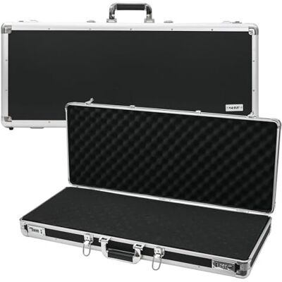 HMF 14444-02 Valise en aluminium pour armes à feu avec mousse prédécoupée 82 x 36 x 12 cm Noir HMF 14444-02 Valise en aluminium pour armes à feu avec mousse prédécoupée 82 x 36 x 12 cm Noir