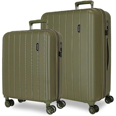 MOVOM Wood Jeu de valises vertes 55/70 cm rigide ABS fermeture TSA intégrée 119L 6,74 kg 4 roues doubles bagage main, vert, Jeu de valises MOVOM Wood Jeu de valises vertes 55/70 cm rigide ABS fermeture TSA intégrée 119L 6,74 kg 4 roues doubles bagage main, vert, Jeu de valises