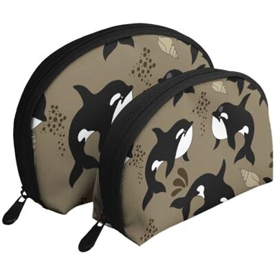 KEDDJI Sea Life Whale Funny Big Fish Animal, Coquillage Trousse de Maquillage Femme Sac de Rangement Petit Porte-Monnaie Pochette de Toilette Trousse Cosmétique 2 Pcs, comme sur l'image, One Size, Pochette à KEDDJI Sea Life Whale Funny Big Fish Animal, Coquillage Trousse de Maquillage Femme Sac de Rangement Petit Porte-Monnaie Pochette de Toilette Trousse Cosmétique 2 Pcs, comme sur l'image, One Size, Pochette à