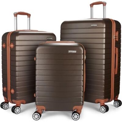 BRUBAKER Set de Valises Paris 3 Valises Rigides avec Bagage à Main Valise de Voyage en ABS avec Serrure à Numéro, 4 Roues et Poignées Confortables (M, L, XL Marron et Marron Clair) BRUBAKER Set de Valises Paris 3 Valises Rigides avec Bagage à Main Valise de Voyage en ABS avec Serrure à Numéro, 4 Roues et Poignées Confortables (M, L, XL Marron et Marron Clair)