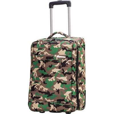 A1 FASHION GOODS Valise à roulettes souple et légère Motif imprimé Brex, camouflage vert, S, Valise A1 FASHION GOODS Valise à roulettes souple et légère Motif imprimé Brex, camouflage vert, S, Valise