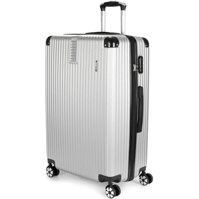 BRUBAKER Valise de Voyage à Roulettes London Valise à Roulettes avec Serrure à Chiffre, 4 Roues et Poignées Confortables Valise ABS 49 x 76,5 x 29,5 cm Valise Dure Trolley (XL Argenté) BRUBAKER Valise de Voyage à Roulettes London Valise à Roulettes avec Serrure à Chiffre, 4 Roues et Poignées Confortables Valise ABS 49 x 76,5 x 29,5 cm Valise Dure Trolley (XL Argenté)