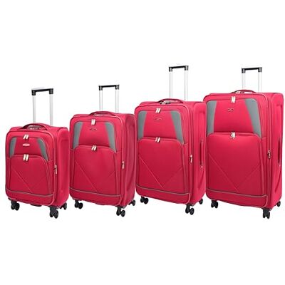 House Of Leather Valise de voyage souple à quatre roues Columbia, bordeaux, Full Set x4 (C-M-L-XL), SoftsideBagage à roulettes pivotantes House Of Leather Valise de voyage souple à quatre roues Columbia, bordeaux, Full Set x4 (C-M-L-XL), SoftsideBagage à roulettes pivotantes