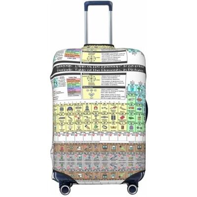 COMAAM Housse de protection élastique pour coffre à bagages de 45,7 à 81,3 cm, Tableau périodique des éléments, Large COMAAM Housse de protection élastique pour coffre à bagages de 45,7 à 81,3 cm, Tableau périodique des éléments, Large