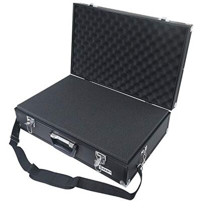 HMF 14521-02 Valise pour Appareil Photo, Malette a Pistolet en Aluminium avec Mousse á Prédécoupée 56,5 x 36 x 16 cm Noir, Noir, 56,5 x 36 x 16 cm, Modern HMF 14521-02 Valise pour Appareil Photo, Malette a Pistolet en Aluminium avec Mousse á Prédécoupée 56,5 x 36 x 16 cm Noir, Noir, 56,5 x 36 x 16 cm, Modern