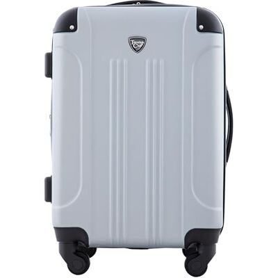 Travelers Club Bagage Spinner Extensible Chicago Rigide, Argent, Cabine de 56 cm Travelers Club Bagage Spinner Extensible Chicago Rigide, Argent, Cabine de 56 cm