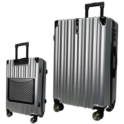 SiGN Valise de voyage rigide à roulettes en ABS Valise de voyage à 360° Double roulettes Serrure à combinaison De moderne Bagage à main Moyen et grand, argenté, Mittlerer Koffer SiGN Valise de voyage rigide à roulettes en ABS Valise de voyage à 360° Double roulettes Serrure à combinaison De moderne Bagage à main Moyen et grand, argenté, Mittlerer Koffer