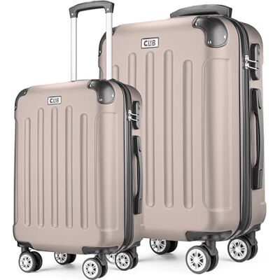 POSH Valise rigide à roulettes Bagage à main 4 roulettes Valise rigide en ABS Valise de vacances en kit M-L-XL, champagne, M+XL, Valise rigide en ABS POSH Valise rigide à roulettes Bagage à main 4 roulettes Valise rigide en ABS Valise de vacances en kit M-L-XL, champagne, M+XL, Valise rigide en ABS