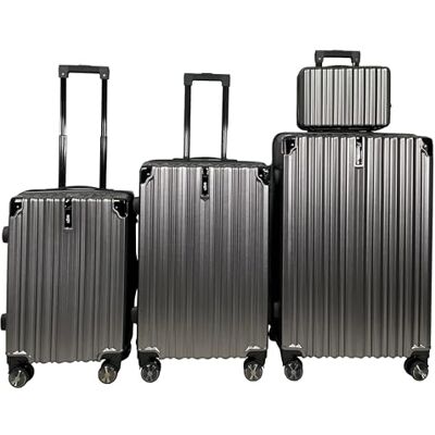 SiGN Valise de voyage à coque rigide en ABS Léger 4 roulettes doubles (bagage à main, moyen-grand) Serrure à numéro, anthracite, 3er Set, Valise rigide avec double roulettes SiGN Valise de voyage à coque rigide en ABS Léger 4 roulettes doubles (bagage à main, moyen-grand) Serrure à numéro, anthracite, 3er Set, Valise rigide avec double roulettes