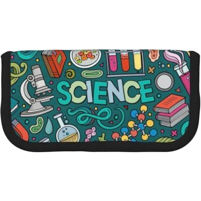 YUNWEIKEJI Trousse à crayons en toile de grande capacité, motif dessin animé, thème science, trousse à crayons, comme sur l'image, One Size, Organiseur de sac YUNWEIKEJI Trousse à crayons en toile de grande capacité, motif dessin animé, thème science, trousse à crayons, comme sur l'image, One Size, Organiseur de sac
