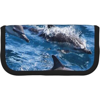 YUNWEIKEJI Trousse à crayons en toile avec motif dauphins dans la mer Grande capacité, comme sur l'image, One Size, Organiseur de sac YUNWEIKEJI Trousse à crayons en toile avec motif dauphins dans la mer Grande capacité, comme sur l'image, One Size, Organiseur de sac