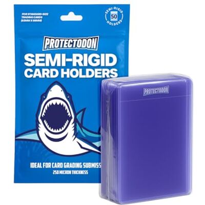 Protectodon Lot de 50 porte-cartes semi-rigides pour cartes de sport, cartes à collectionner Protectodon Lot de 50 porte-cartes semi-rigides pour cartes de sport, cartes à collectionner