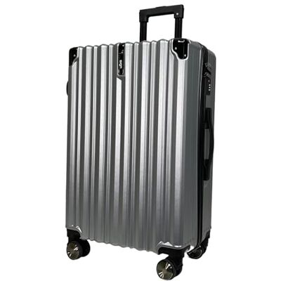 SiGN Valise de voyage à coque rigide en ABS Léger 4 roulettes doubles (bagage à main, moyen-grand) Serrure à numéro, argenté, Großer Koffer (75cm), Valise rigide avec double roulettes SiGN Valise de voyage à coque rigide en ABS Léger 4 roulettes doubles (bagage à main, moyen-grand) Serrure à numéro, argenté, Großer Koffer (75cm), Valise rigide avec double roulettes
