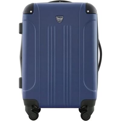 Travelers Club Bagage Spinner Extensible Chicago Rigide, Bleu Marine, Cabine de 56 cm Travelers Club Bagage Spinner Extensible Chicago Rigide, Bleu Marine, Cabine de 56 cm