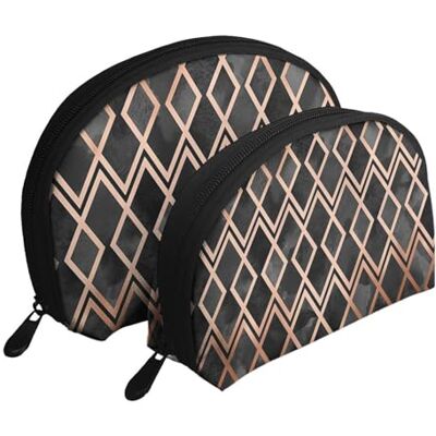 KEDDJI Geodiamants cuivre & noir, sac de maquillage de coquille porte-monnaie femme sac de toilette petit sac cosmétique 2 pièces, Comme sur la photo., Taglia Unica, porte-monnaie KEDDJI Geodiamants cuivre & noir, sac de maquillage de coquille porte-monnaie femme sac de toilette petit sac cosmétique 2 pièces, Comme sur la photo., Taglia Unica, porte-monnaie