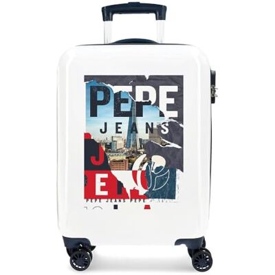 Pepe Jeans Valise de Cabine Blanche 40 x 55 x 20 cm Rigide ABS Fermeture TSA intégrée 38,4 2 kg 4 Roues Doubles Bagage à Main, Blanc, Taille unique, Valise cabine Pepe Jeans Valise de Cabine Blanche 40 x 55 x 20 cm Rigide ABS Fermeture TSA intégrée 38,4 2 kg 4 Roues Doubles Bagage à Main, Blanc, Taille unique, Valise cabine