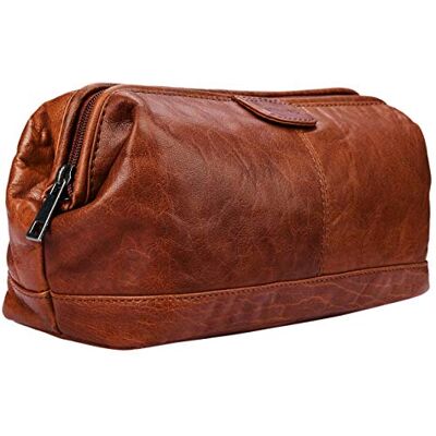 STILORD "Laurin" Trousse de Toilette de Voyage Homme Cuir Vintage Nécessaire de Voyage Sac Cosmétique grand en véritable Cuir de Boeuf Couleur:brandy marron STILORD "Laurin" Trousse de Toilette de Voyage Homme Cuir Vintage Nécessaire de Voyage Sac Cosmétique grand en véritable Cuir de Boeuf Couleur:brandy marron