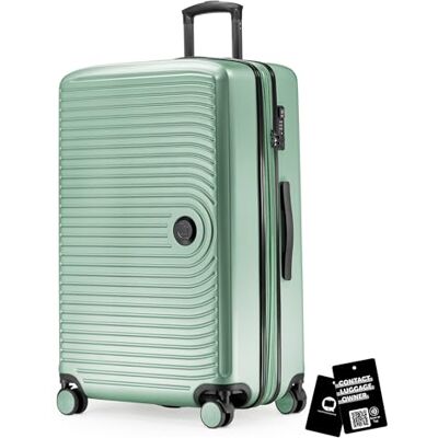 Hauptstadtkoffer Mitte Grande valise soute 77 cm extensible, valise rigide, serrure TSA, 4 roulettes doubles, trolley de voyage, 130 L + étiquette bagage numériqu, Menthe Hauptstadtkoffer Mitte Grande valise soute 77 cm extensible, valise rigide, serrure TSA, 4 roulettes doubles, trolley de voyage, 130 L + étiquette bagage numériqu, Menthe