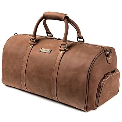 DRAKENSBERG sac de Voyage Cuir 'Finn' Week-end avec Compartiment à Chaussures, Femme et Homme, Cabine, Vintage, 40L, Marron-havane, M DRAKENSBERG sac de Voyage Cuir 'Finn' Week-end avec Compartiment à Chaussures, Femme et Homme, Cabine, Vintage, 40L, Marron-havane, M