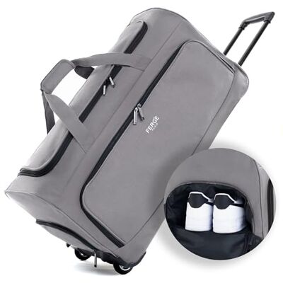 FERGÉ sac de voyage à roulettes Paris Bagage souple Trolley Weekender 90 l, gris, 70x36x36 cm FERGÉ sac de voyage à roulettes Paris Bagage souple Trolley Weekender 90 l, gris, 70x36x36 cm