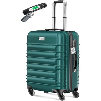 KESSER ® Valise de voyage rigide avec pèse-bagage + étiquette à bagages Valise à roulettes Valise à roulettes Valise à combinaison 4 roulettes ABS rigide Poignée télescopique, Vert pétrole, 55L KESSER ® Valise de voyage rigide avec pèse-bagage + étiquette à bagages Valise à roulettes Valise à roulettes Valise à combinaison 4 roulettes ABS rigide Poignée télescopique, Vert pétrole, 55L