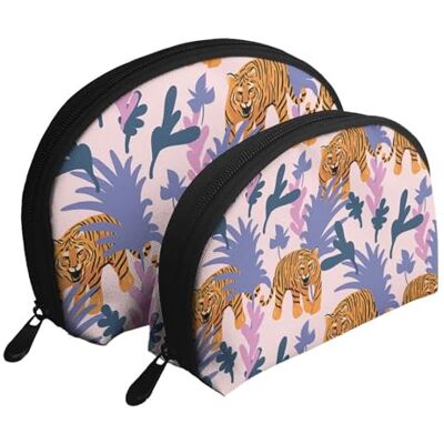KEDDJI Tigers in The Jungle, sac de maquillage pour femme, sac de rangement, petite porte-monnaie, trousse de toilette, trousse de maquillage, 2 pièces, comme sur l'image, One Size, Pochette à monnaie KEDDJI Tigers in The Jungle, sac de maquillage pour femme, sac de rangement, petite porte-monnaie, trousse de toilette, trousse de maquillage, 2 pièces, comme sur l'image, One Size, Pochette à monnaie