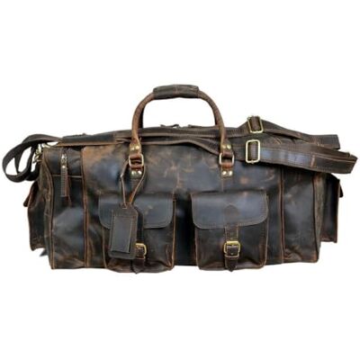 american blue Grand sac de voyage fait à la main en cuir pour homme Sac de voyage pour nuit Gym Sport week-end Gym Randonnée Vintage Sac marin, marron, 24 L X 11 H X 10 W inch, marron foncé american blue Grand sac de voyage fait à la main en cuir pour homme Sac de voyage pour nuit Gym Sport week-end Gym Randonnée Vintage Sac marin, marron, 24 L X 11 H X 10 W inch, marron foncé