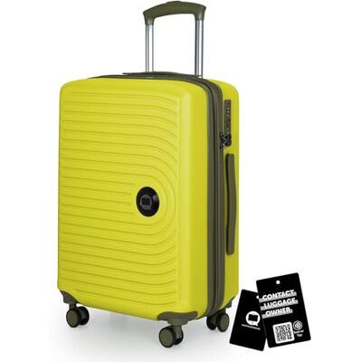 Hauptstadtkoffer Mitte Valise cabine extensible 55 x 40 x 23 cm, bagage cabine avion, serrure TSA, 4 roulettes doubles, valise rigide, trolley, 55 L + étiquette bagage numérique, Citron Hauptstadtkoffer Mitte Valise cabine extensible 55 x 40 x 23 cm, bagage cabine avion, serrure TSA, 4 roulettes doubles, valise rigide, trolley, 55 L + étiquette bagage numérique, Citron