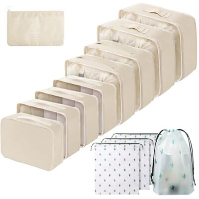Gemtte Lot de 13 organiseurs de valise étanches Cube de rangement multifonction Sacs de rangement pour valise et sac de voyage Gemtte Lot de 13 organiseurs de valise étanches Cube de rangement multifonction Sacs de rangement pour valise et sac de voyage