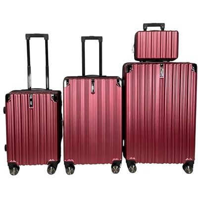 SiGN Valise de voyage à coque rigide en ABS Léger 4 roulettes doubles (bagage à main, moyen-grand) Serrure à numéro, rouge, 3er Set, Valise rigide avec double roulettes SiGN Valise de voyage à coque rigide en ABS Léger 4 roulettes doubles (bagage à main, moyen-grand) Serrure à numéro, rouge, 3er Set, Valise rigide avec double roulettes