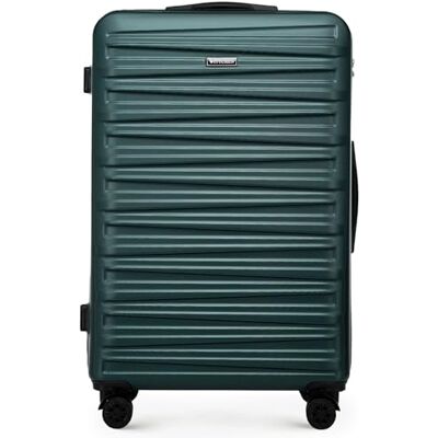 WITTCHEN Skyspeed Line Bagages Grande valise Coque rigide ABS à roulettes Trolley Check-In Bagages Serrure combinée Poignée télescopique 4 roulettes Vert Brussels Airlines/Ryanair/TUI fly Belgium WITTCHEN Skyspeed Line Bagages Grande valise Coque rigide ABS à roulettes Trolley Check-In Bagages Serrure combinée Poignée télescopique 4 roulettes Vert Brussels Airlines/Ryanair/TUI fly Belgium