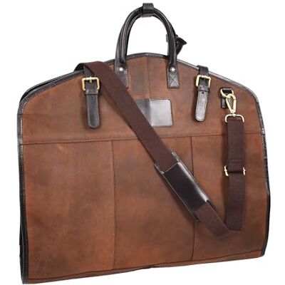 A1 FASHION GOODS Sac de transport en cuir véritable vintage pour costume Marron, marron, L, Sac à vêtements de voyage A1 FASHION GOODS Sac de transport en cuir véritable vintage pour costume Marron, marron, L, Sac à vêtements de voyage
