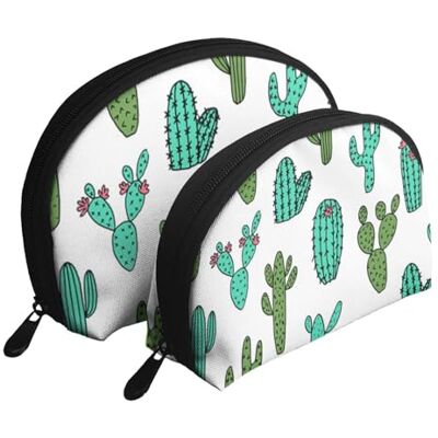 KEDDJI Lot de 2 trousses de maquillage en forme de cactus, de cactus, de coquillages, sac de rangement pour femme, petit porte-monnaie, trousse de toilette, trousse de maquillage, comme sur l'image, One KEDDJI Lot de 2 trousses de maquillage en forme de cactus, de cactus, de coquillages, sac de rangement pour femme, petit porte-monnaie, trousse de toilette, trousse de maquillage, comme sur l'image, One