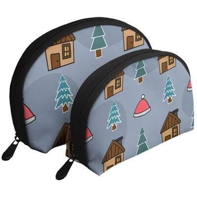 KEDDJI Lot de 2 trousses de maquillage en coquillage avec motif sapin de Noël pour femme Petit porte-monnaie Trousse de toilette, comme sur l'image, One Size, Pochette à monnaie KEDDJI Lot de 2 trousses de maquillage en coquillage avec motif sapin de Noël pour femme Petit porte-monnaie Trousse de toilette, comme sur l'image, One Size, Pochette à monnaie