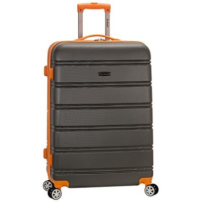 Rockland Abs Valise à roulettes extensible 71,1 cm, charbon, Checked Large 28", Melbourne Valise rigide extensible à roulettes pivotantes Rockland Abs Valise à roulettes extensible 71,1 cm, charbon, Checked Large 28", Melbourne Valise rigide extensible à roulettes pivotantes