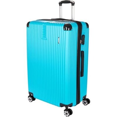 BRUBAKER Valise de voyage London Valise rigide à coque rigide avec serrure à combinaison, 4 roulettes et poignées de transport confortables Valise rigide en ABS Robuste et légère, bleu clair, XL BRUBAKER Valise de voyage London Valise rigide à coque rigide avec serrure à combinaison, 4 roulettes et poignées de transport confortables Valise rigide en ABS Robuste et légère, bleu clair, XL