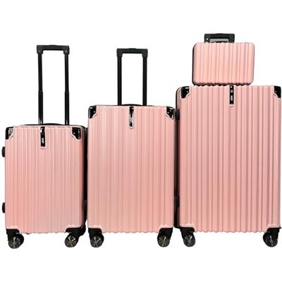 SiGN Valise de voyage à coque rigide en ABS Léger 4 roulettes doubles (bagage à main, moyen-grand) Serrure à numéro, rose bonbon, 3er Set, Valise rigide avec double roulettes SiGN Valise de voyage à coque rigide en ABS Léger 4 roulettes doubles (bagage à main, moyen-grand) Serrure à numéro, rose bonbon, 3er Set, Valise rigide avec double roulettes