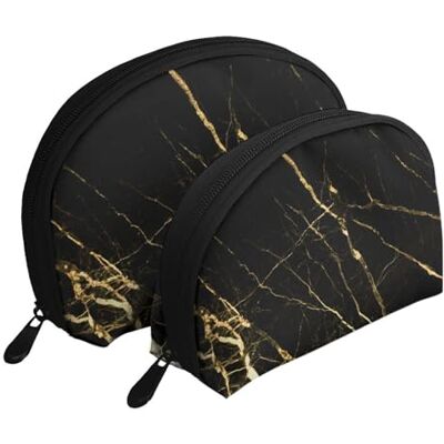 KEDDJI Lot de 2 trousses de maquillage en marbre noir doré pour femme Petit porte-monnaie Trousse de toilette, comme sur l'image, One Size, Pochette à monnaie KEDDJI Lot de 2 trousses de maquillage en marbre noir doré pour femme Petit porte-monnaie Trousse de toilette, comme sur l'image, One Size, Pochette à monnaie