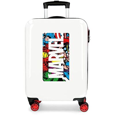 Marvel Action Valise de cabine blanche 38 x 55 x 20 cm rigide ABS fermeture à combinaison latérale 34 L 2,66 kg 4 roues doubles bagage à main Marvel Action Valise de cabine blanche 38 x 55 x 20 cm rigide ABS fermeture à combinaison latérale 34 L 2,66 kg 4 roues doubles bagage à main