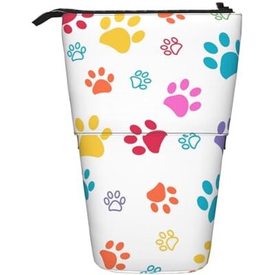 OYVDUAZB Trousse télescopique avec motif empreintes de pattes de chien colorées, comme sur l'image, One Size, Organiseur de sac OYVDUAZB Trousse télescopique avec motif empreintes de pattes de chien colorées, comme sur l'image, One Size, Organiseur de sac