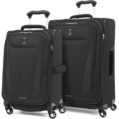 Travelpro Maxlite 5 Softside Bagage à main extensible 2 pièces avec 4 roues pivotantes Sac de transport souple sous le siège léger pour homme et femme, Noir, 2-Piece Set (21/25), Maxlite 5 Softside Travelpro Maxlite 5 Softside Bagage à main extensible 2 pièces avec 4 roues pivotantes Sac de transport souple sous le siège léger pour homme et femme, Noir, 2-Piece Set (21/25), Maxlite 5 Softside